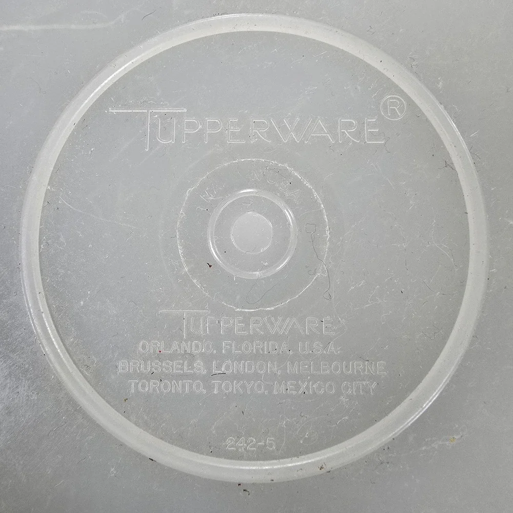 Vintage Tupperware Party Susan Sheer White Replacement Lid & Base 224-5 242-5